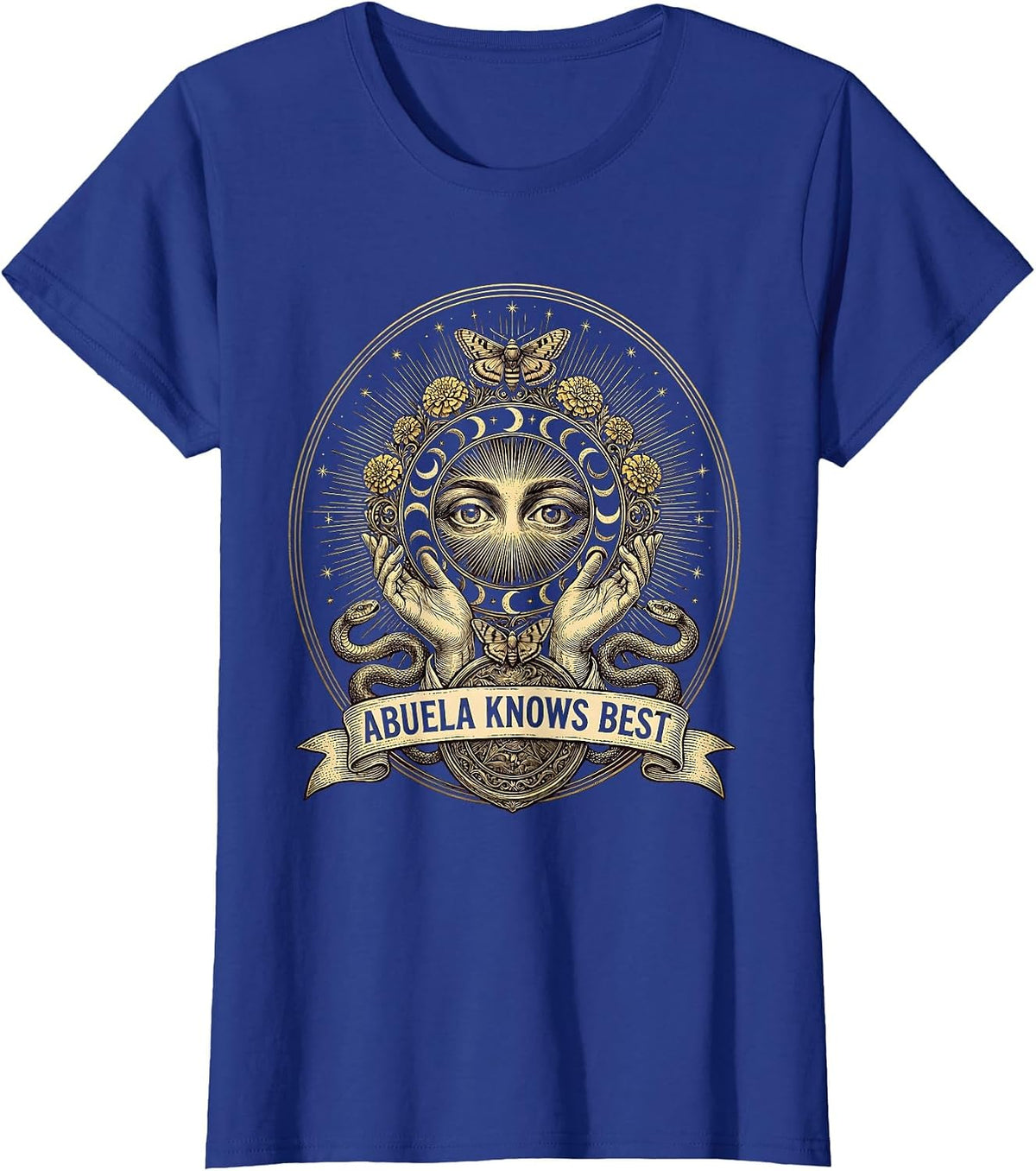 Women's Abuela Knows Best Mexican Grandmother Design T-Shirt - Royal Blue