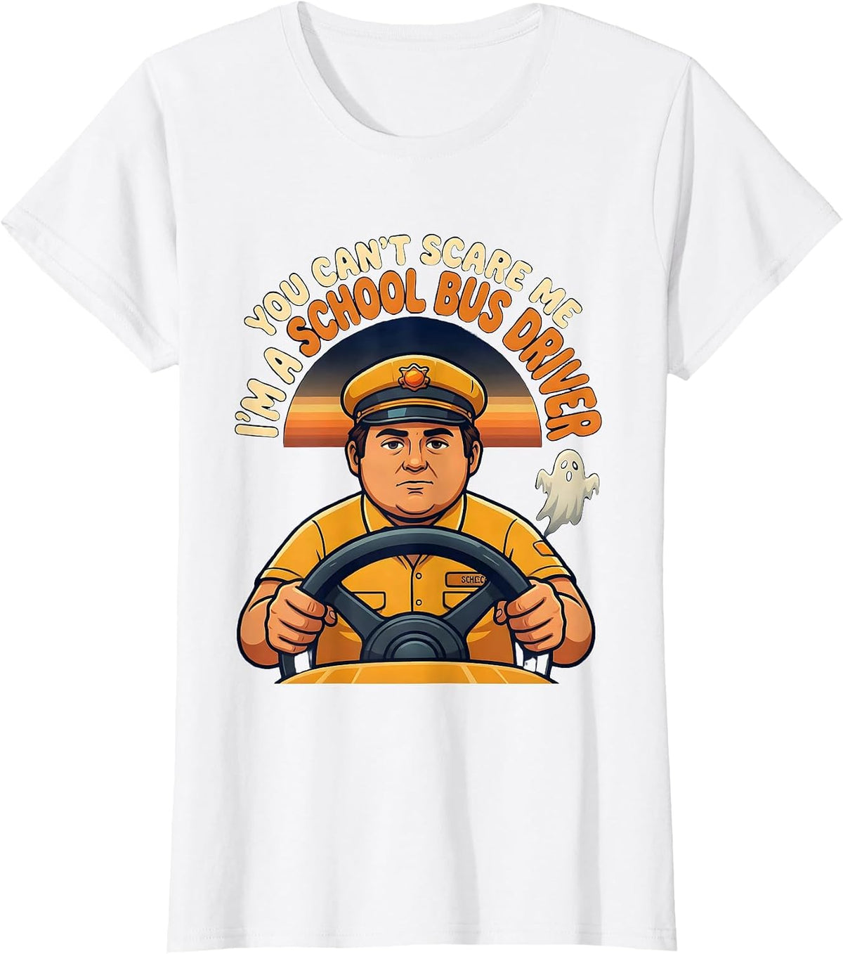 Women's You Can't Scare Me I'm A School Bus Driver Retro T-Shirt - White