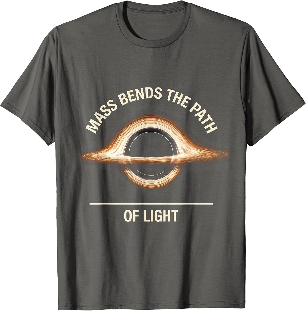 Men's Mass Bends The Path Of Light Astrophysics Physics Science T-Shirt - Asphalt Grey