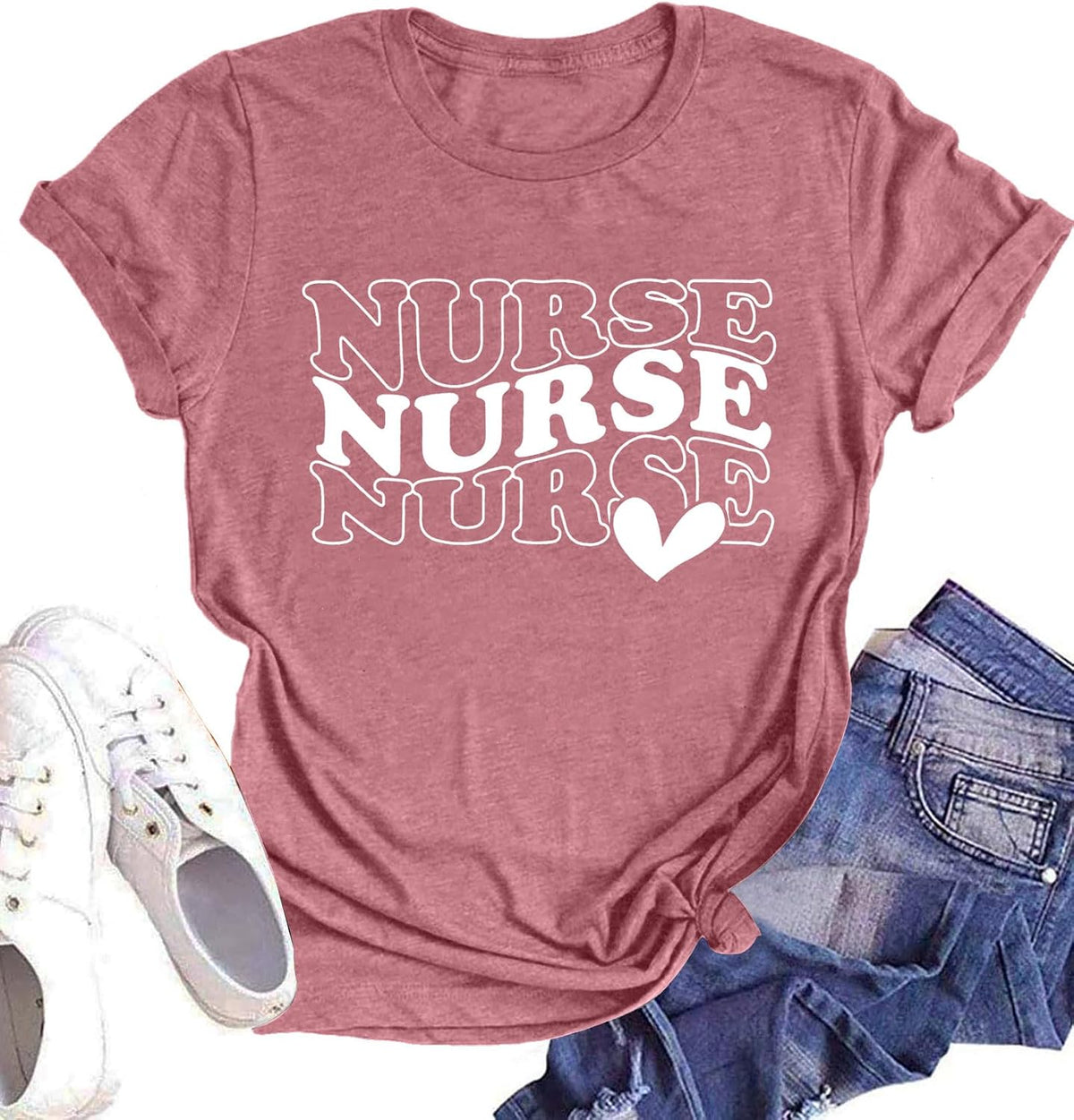 Nurse Shirt for Women Nursing School Tshirt Inspiration Nurses Gift Tees Casual Nurses Blouse Tops - Pink
