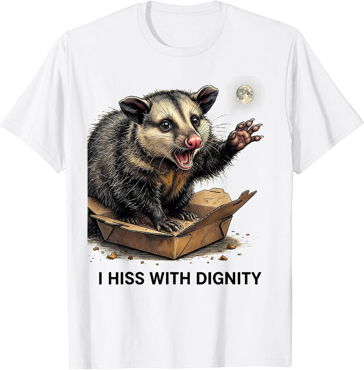 Men's I Hiss With Dignity Funny Opossum Meme Possum Lover T-Shirt - White