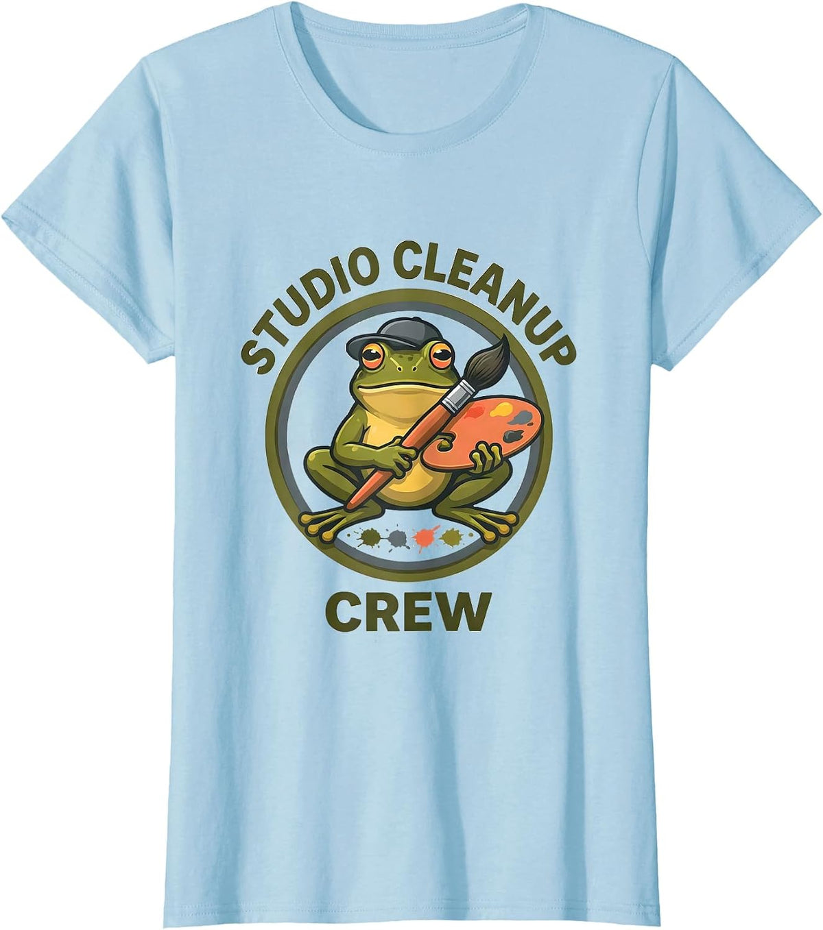 Women's Studio Cleanup Crew Funny Art Teacher Back to School T-Shirt - Baby Blue