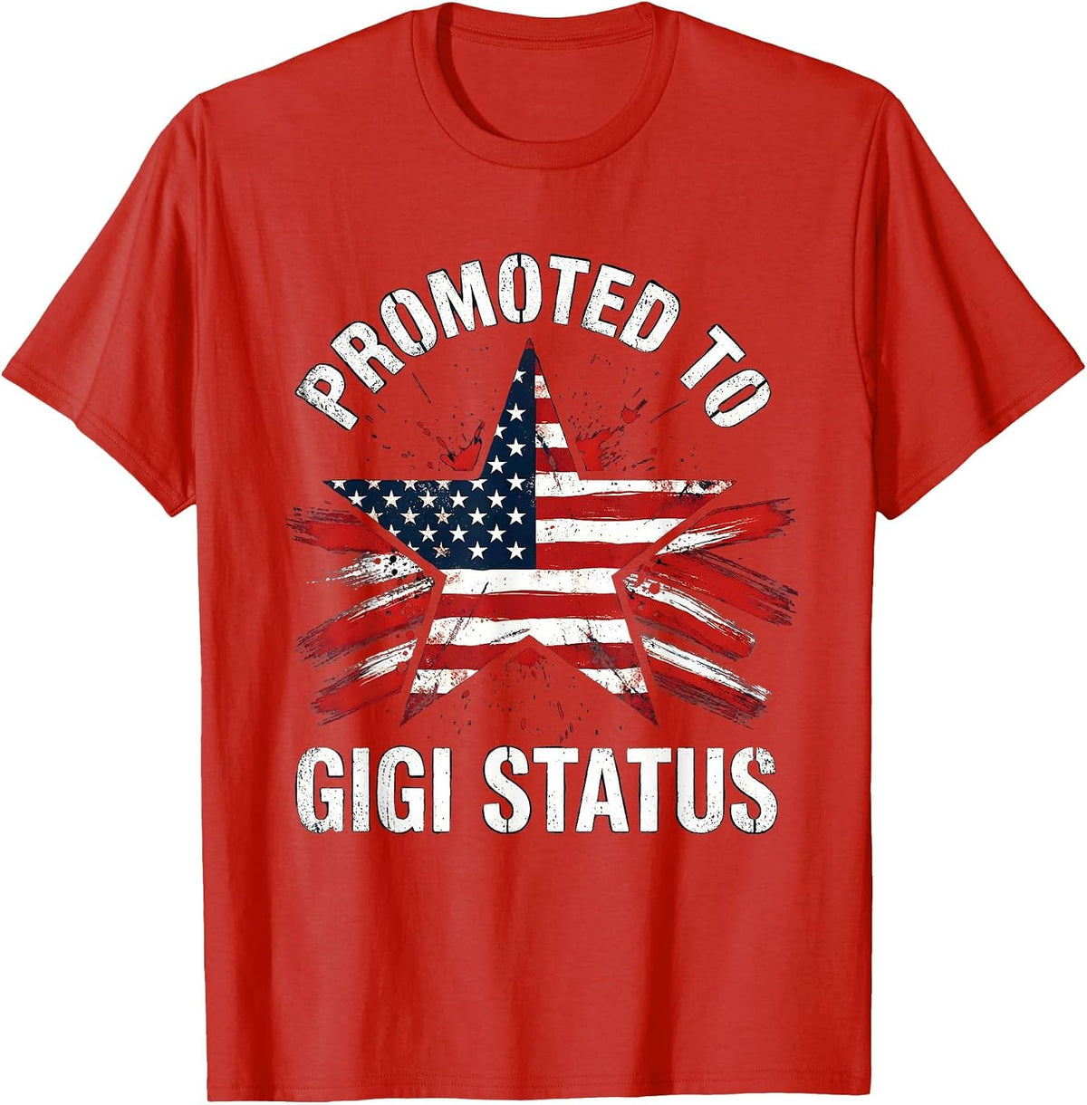 Men's Promoted to Gigi Status Grandma Gift Design T-Shirt - Red