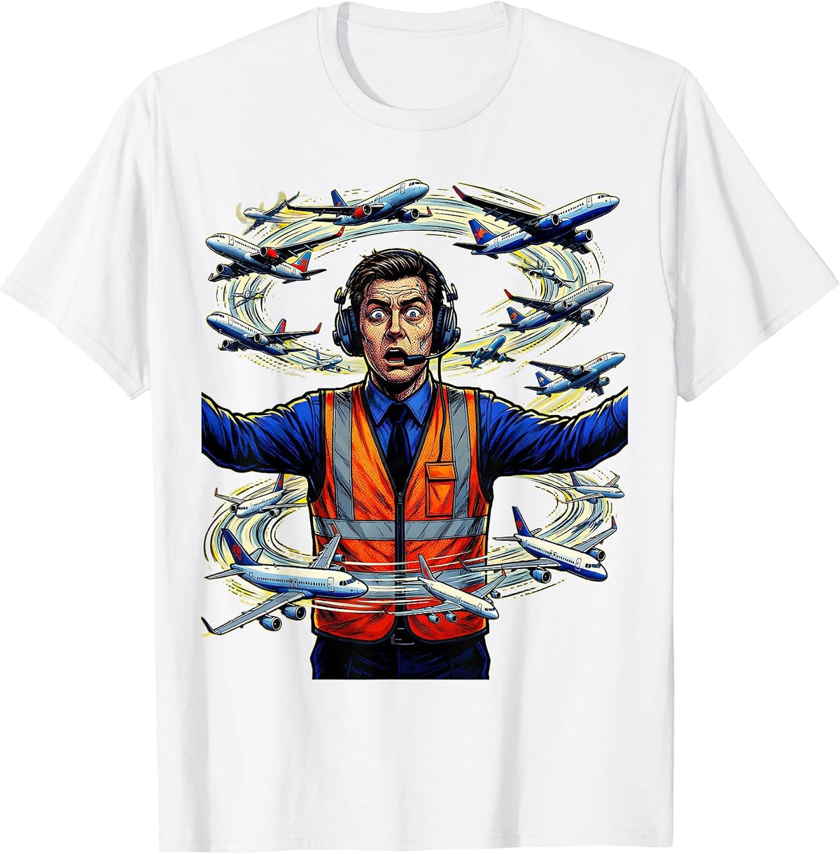 Men's Chaos Coordinator Air Traffic Controller Graphic T-Shirt - White