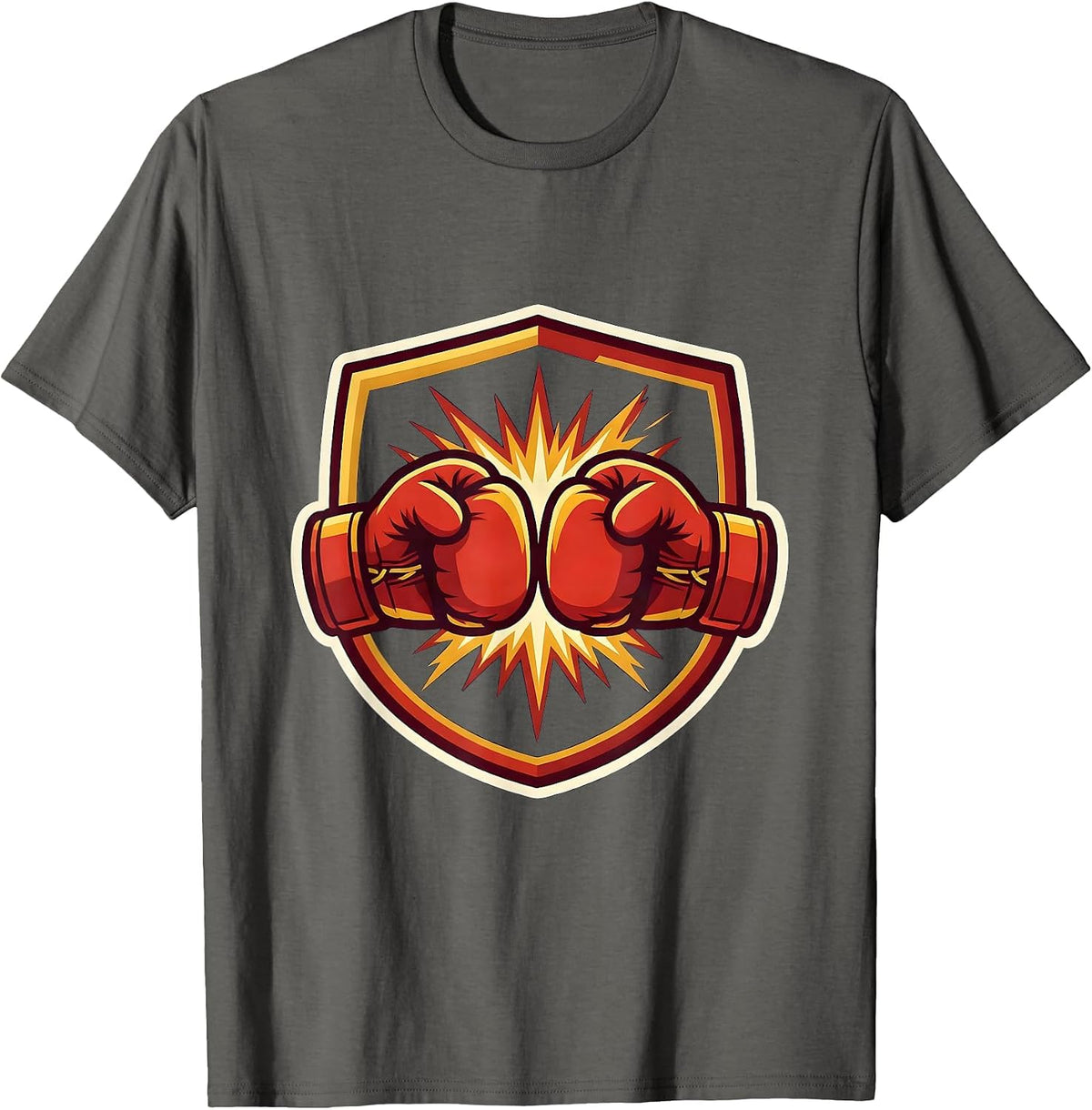 Men's Boxing Gloves Clash Sparks Graphic Tee T-Shirt - Asphalt Grey