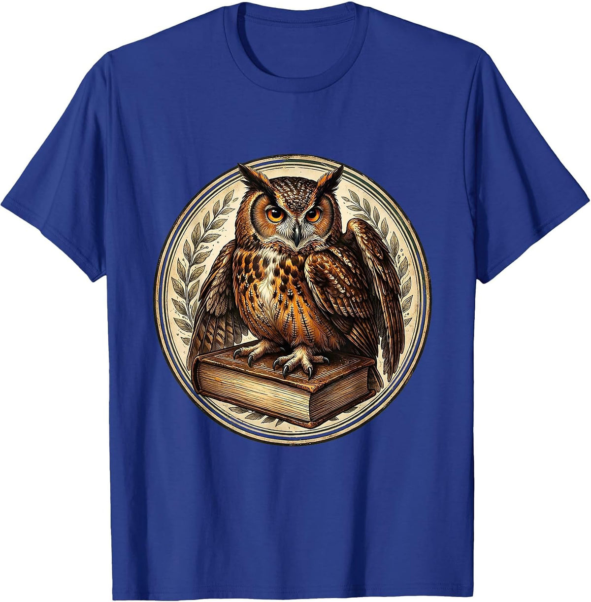 Men's Owl on Dictionary English Teacher Gift T-Shirt - Royal Blue