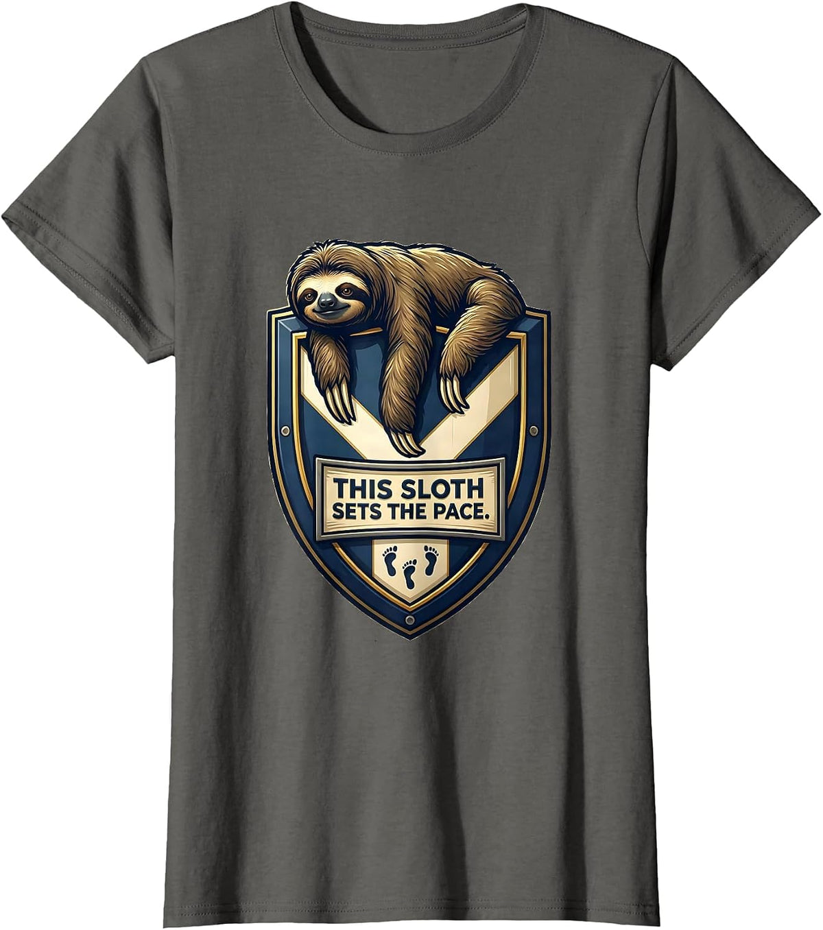 This Sloth Sets The Pace Funny Sloth Lover Humor Gift T-Shirt, Women, Asphalt Grey, XX-Large - As Pictured