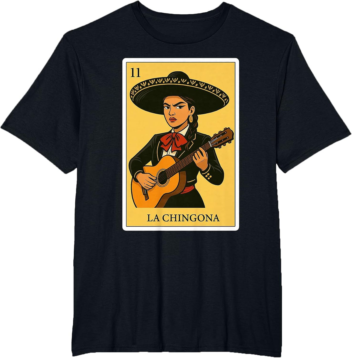 La Chingona Mariachi Funny Spanish-Mexican Bingo Women T-Shirt - Black
