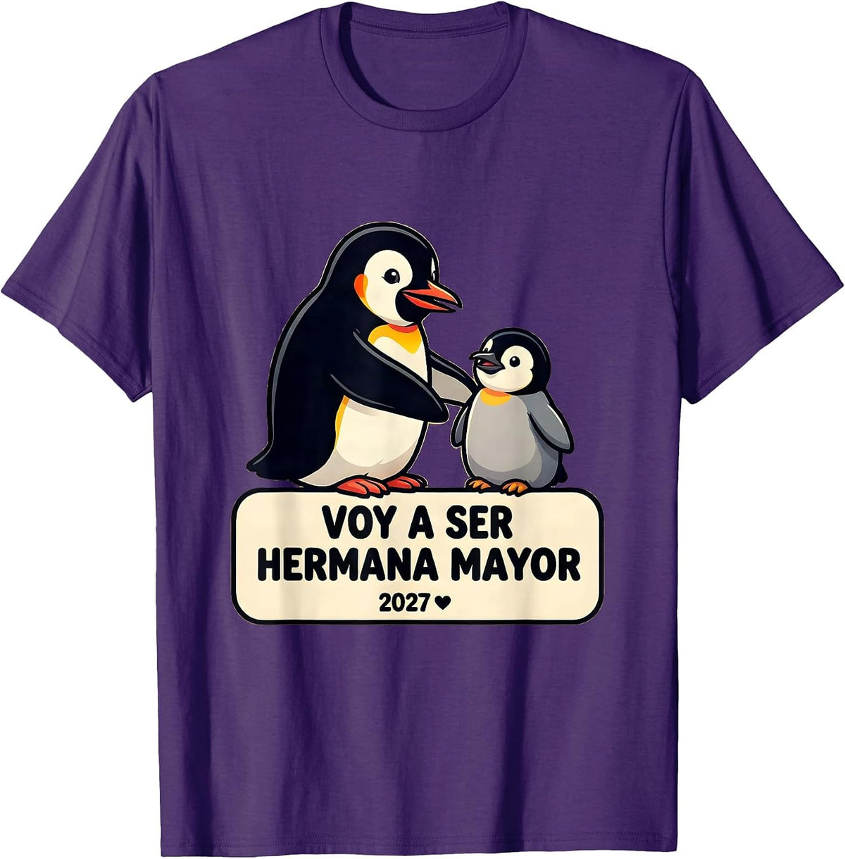 Voy A Ser Hermana Mayor 2027 Cartoon Big Sister Spanish T-Shirt - Purple