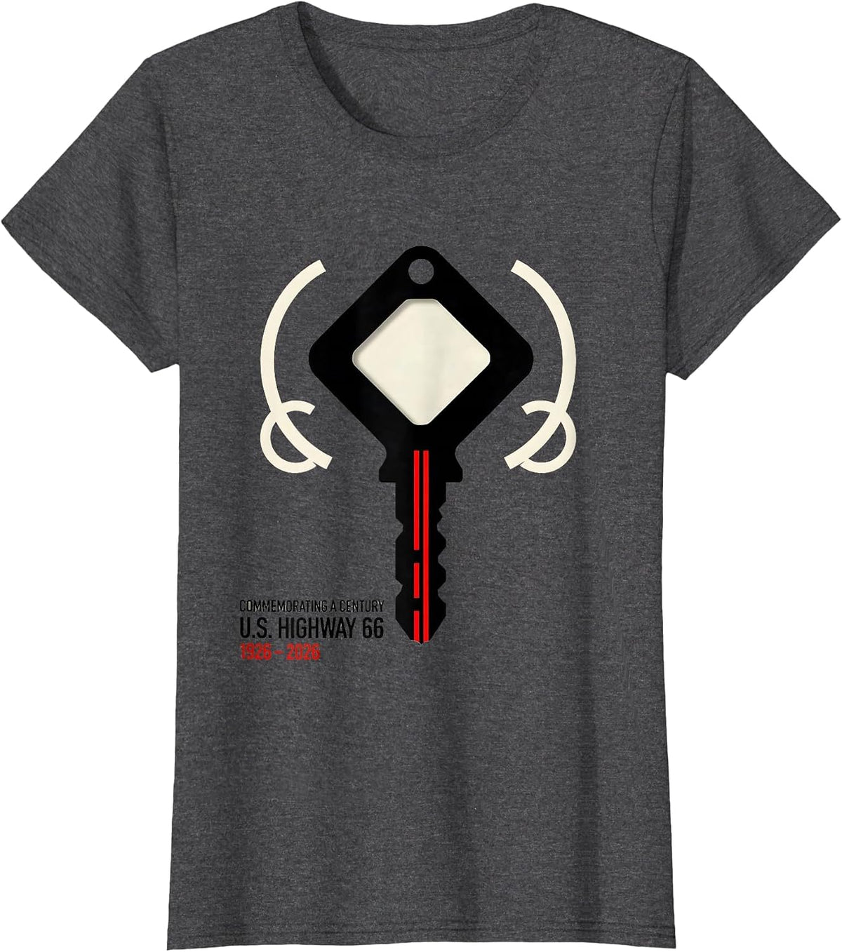 Women's Commemorating A Century — U.S. Highway 66 — 1926-2026 T-Shirt - Dark Heather Grey