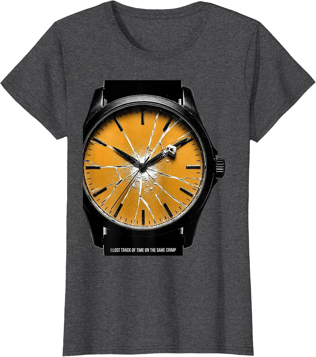Women's I Lost Track Of Time On The Same Crimp Funny Rock Climbing T-Shirt - Dark Heather Grey