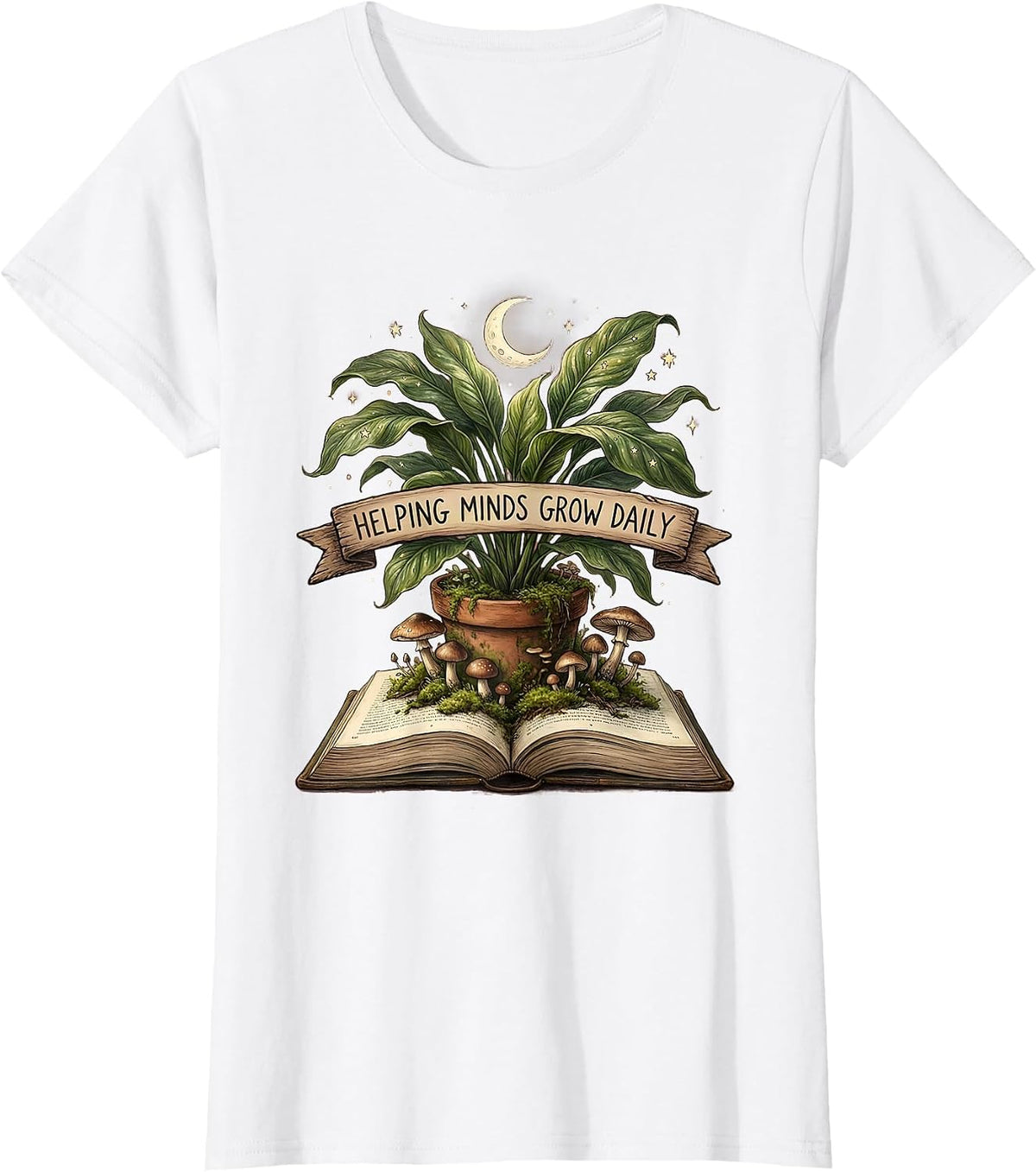 Helping Minds Grow Daily School Psychologist Design T-Shirt - White
