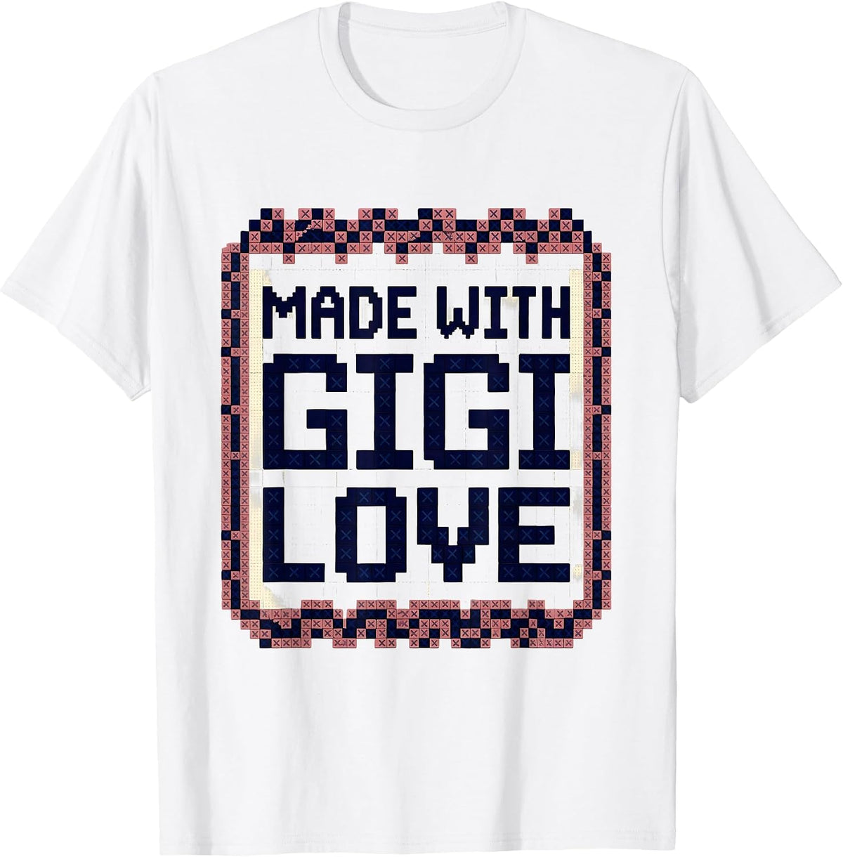 Men's Made With Gigi Love Heartfelt Grandma Design T-Shirt - White