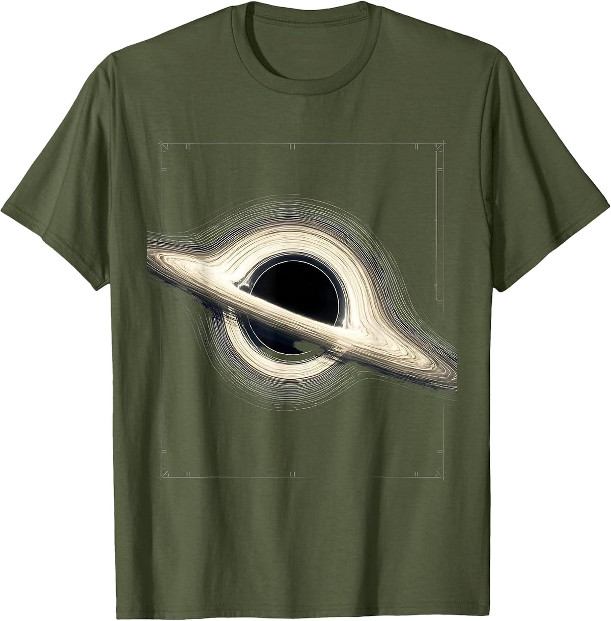 Men's Black Hole Horizon Physics Astrophysicist Science Lover T-Shirt - Olive Green