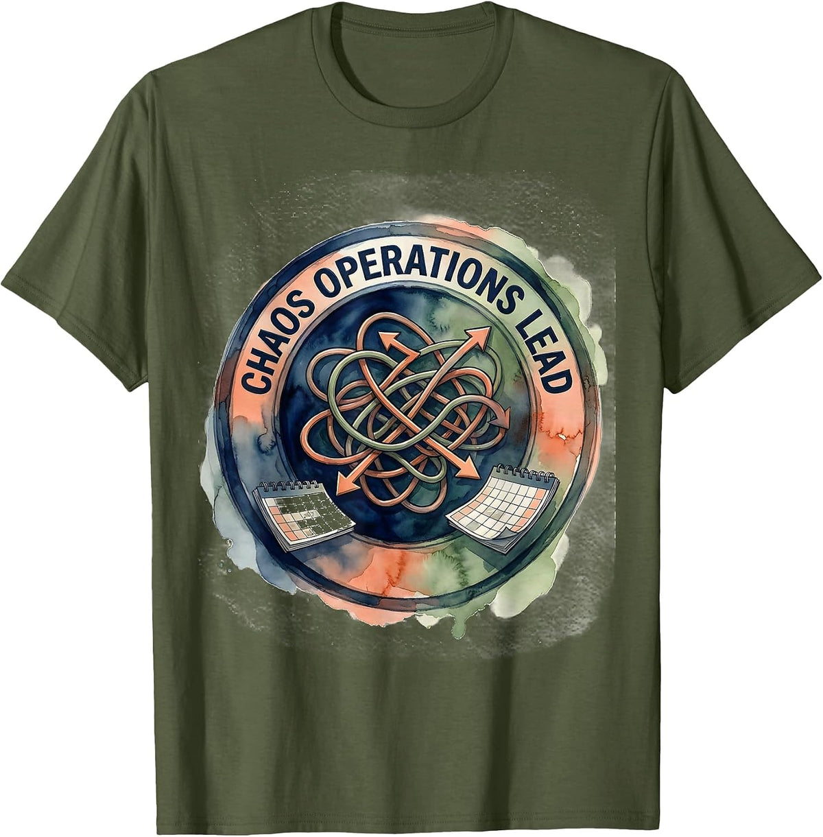 Men's CHAOS OPERATIONS LEAD Funny Sarcastic Humor Novelty T-Shirt - Olive Green