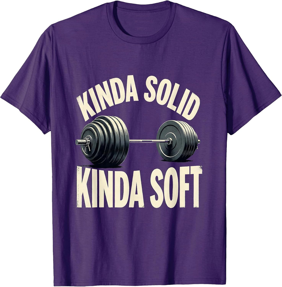 Kinda Solid Kinda Soft Funny Gym Workout Weightlifting Humor T-Shirt - Purple