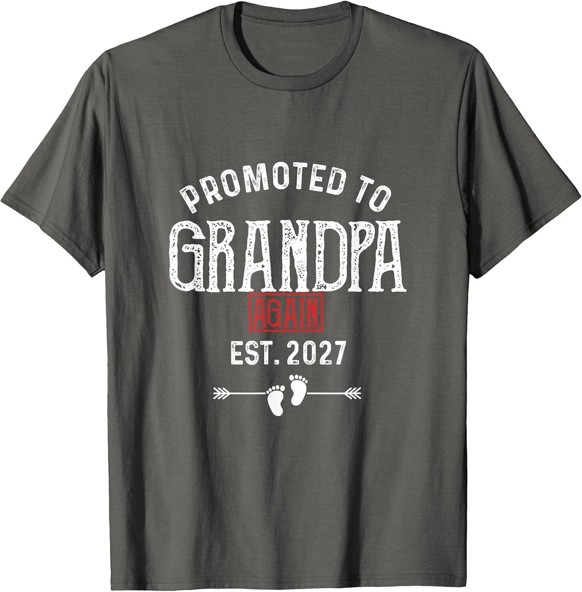 Men's Promoted to Grandpa Again 2027 T-Shirt - Asphalt Grey