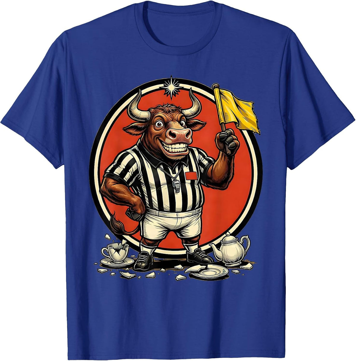 Men's Chaos Coordinator Bull in a China Shop Referee T-Shirt - Royal Blue