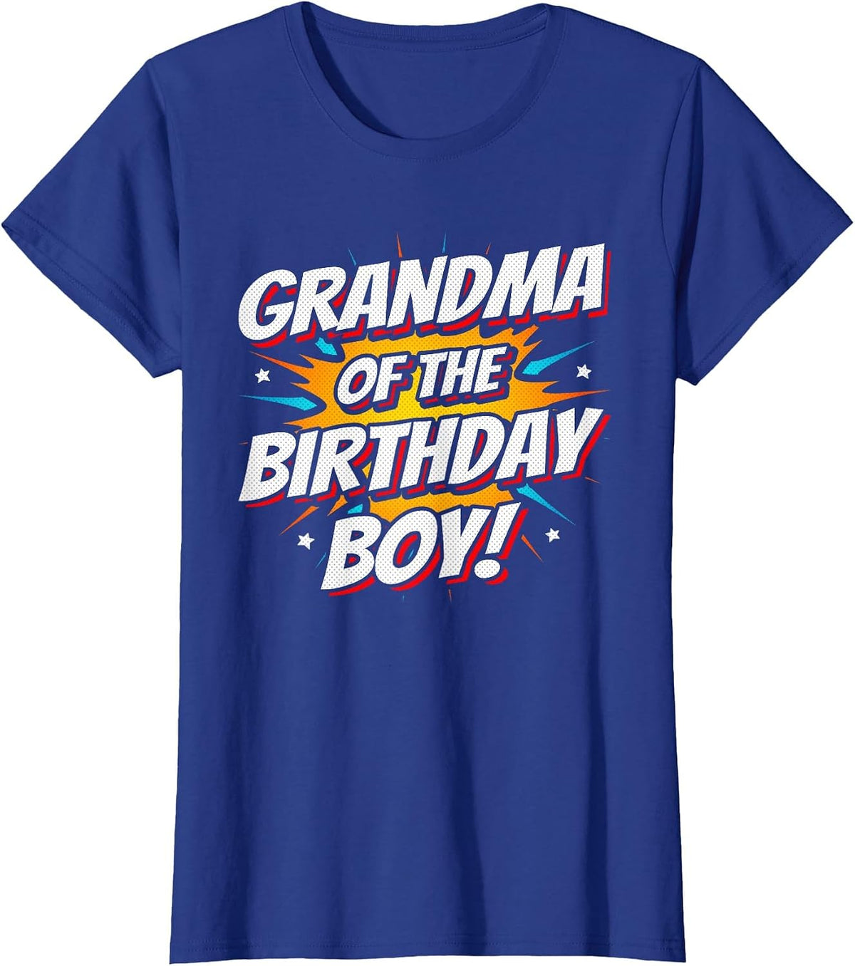 Superhero Party - Comics Birthday - Grandma of Birthday Boy T-Shirt - Royal Blue