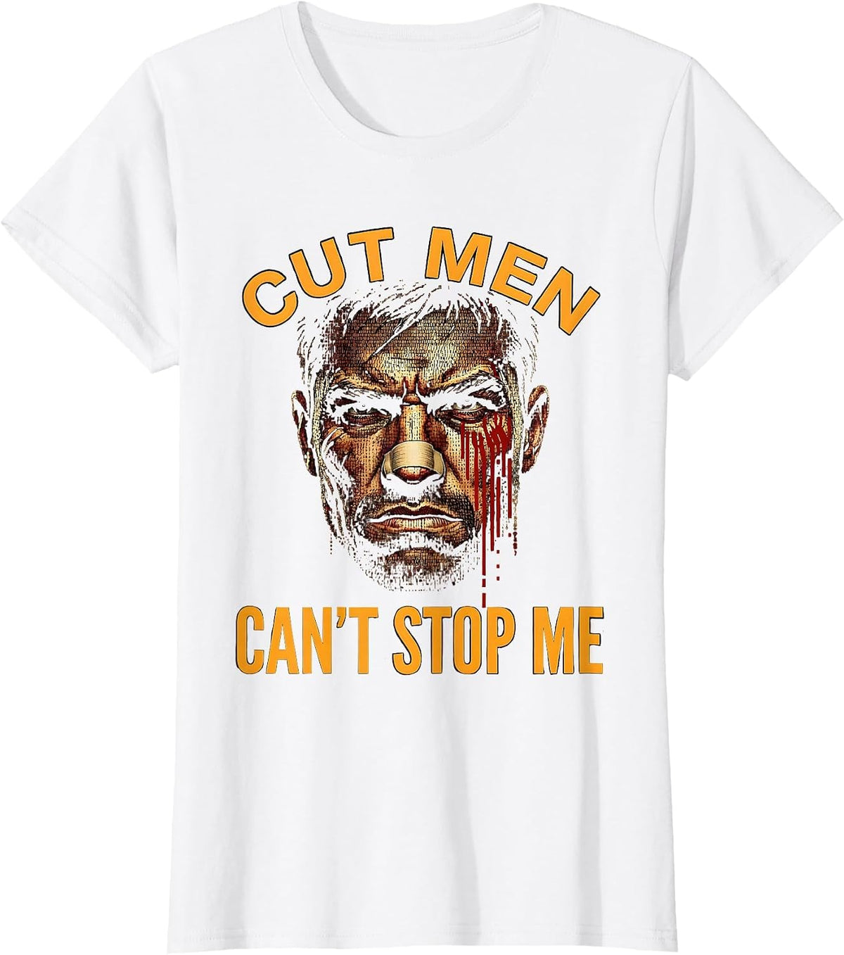 Cut Men Can't Stop Me Bold Boxing Design T-Shirt - White