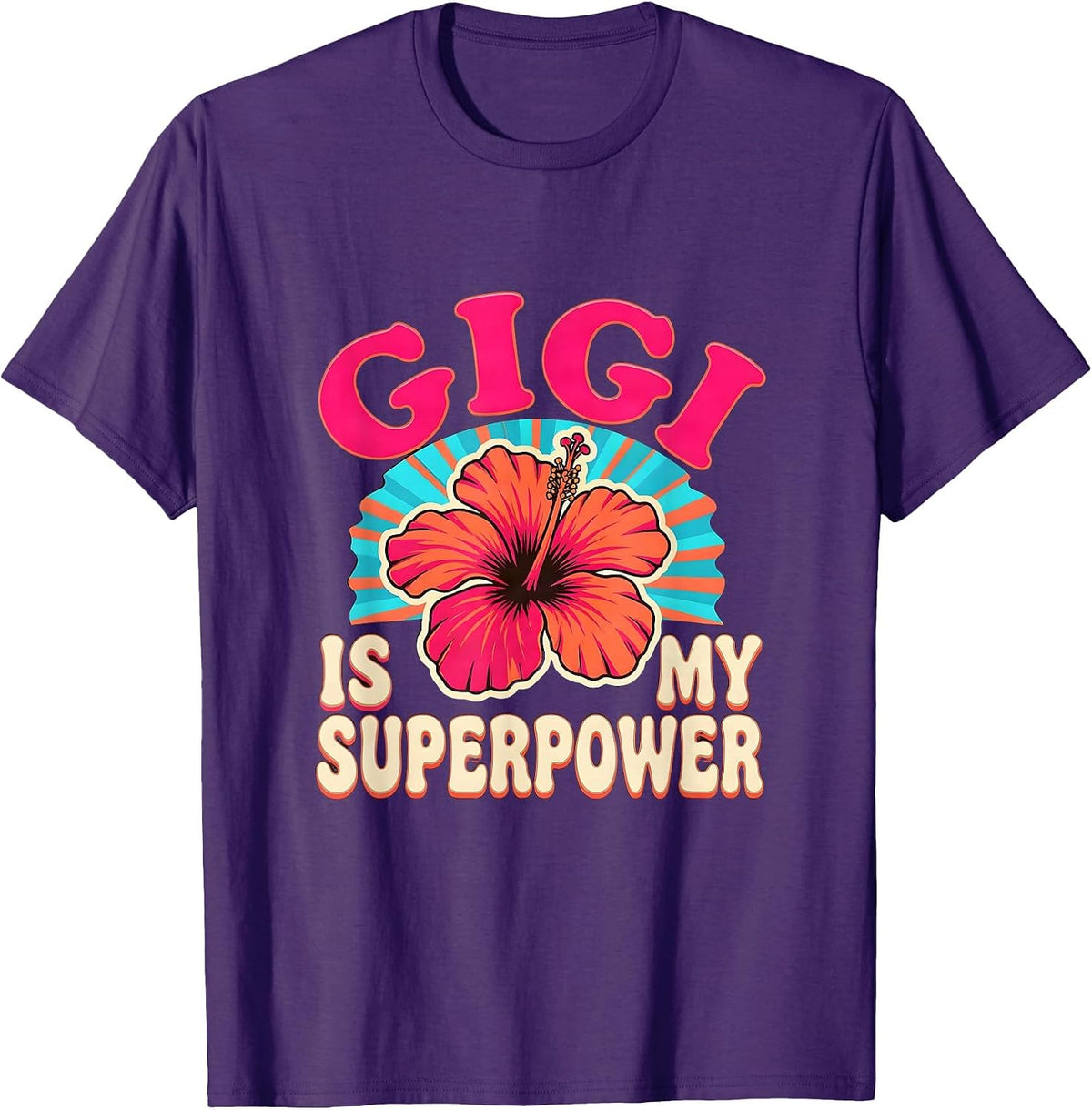 Gigi Is My Superpower Grandma Design T-Shirt - Purple