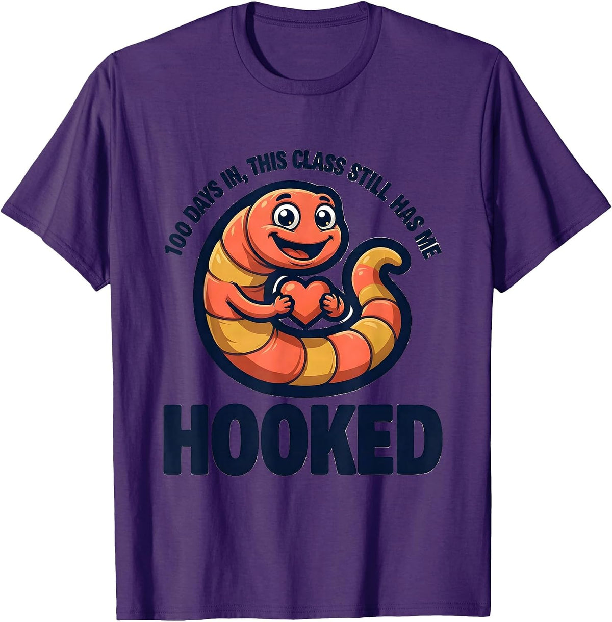 Men's 100 Days In, This Class Still Has Me Hooked Teacher T-Shirt - Purple