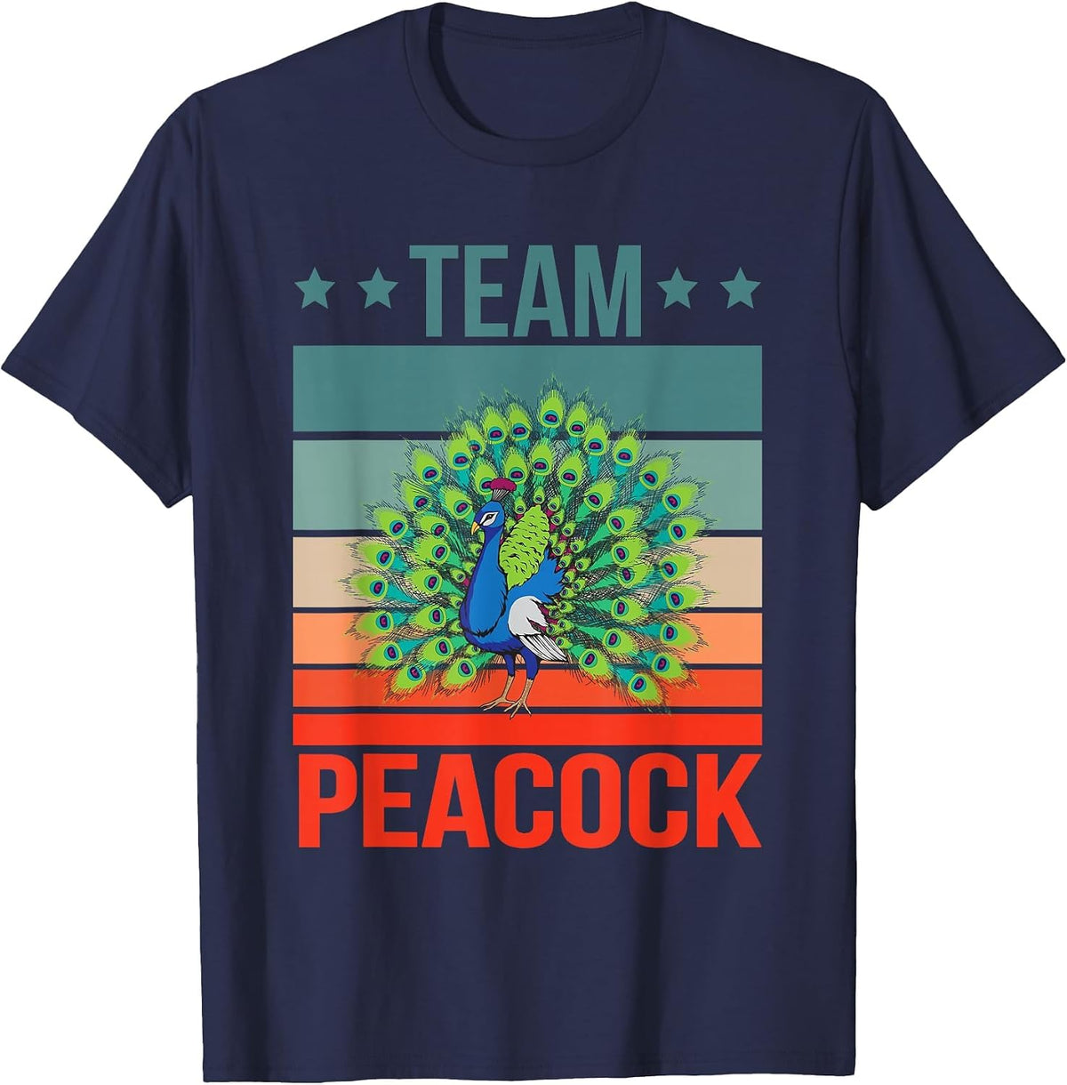 Team Peacock Quote Birdwatching Birding Bird Peacock T-Shirt - Navy Blue
