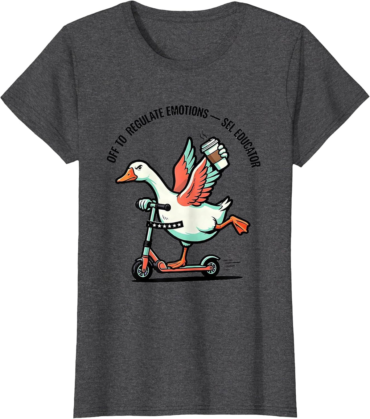 Women's Off to Regulate Emotions SEL Educator Funny T-Shirt - Dark Heather Grey