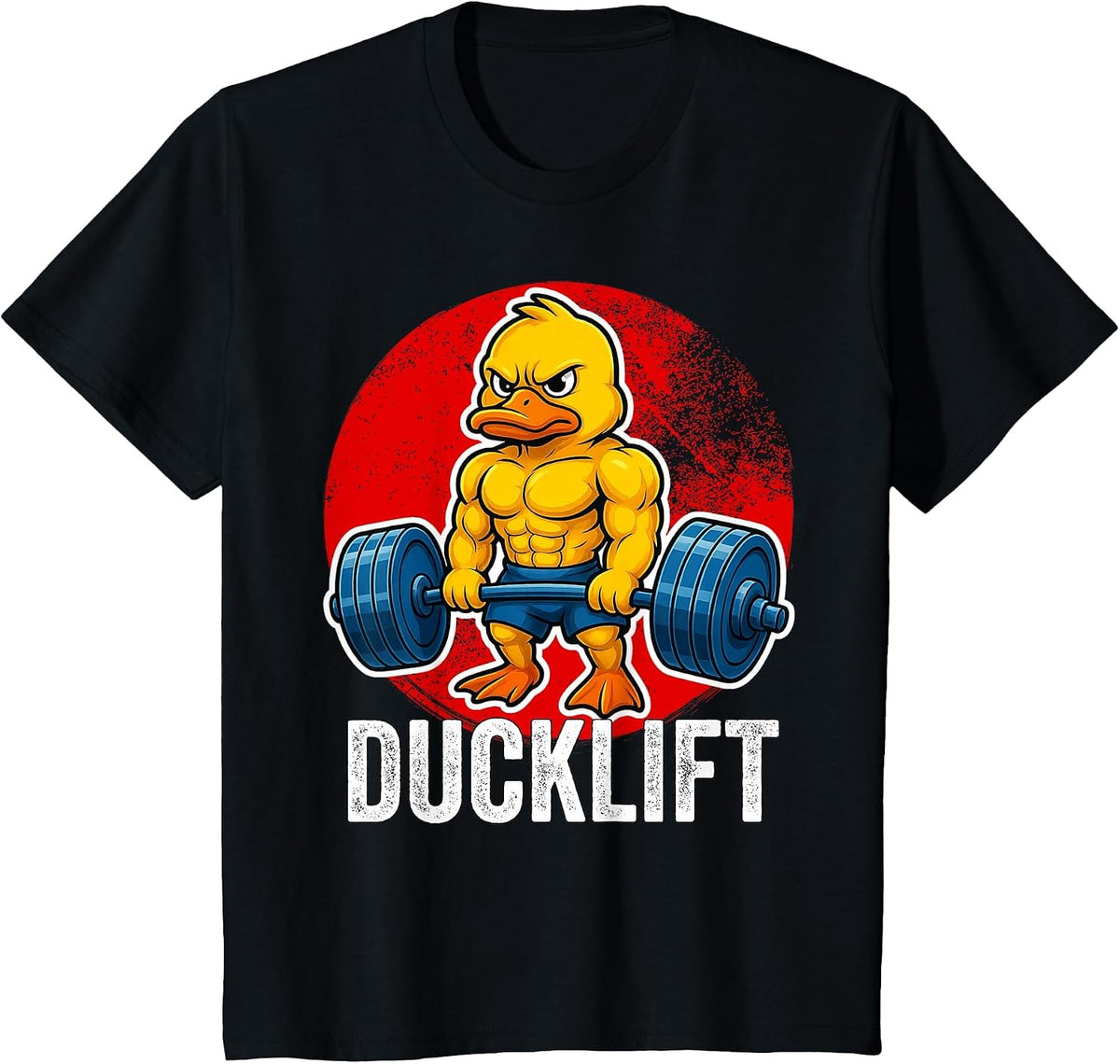 Funny Duck Ducklift Gym Weightlifting Lovers Men Boys T-Shirt - Black