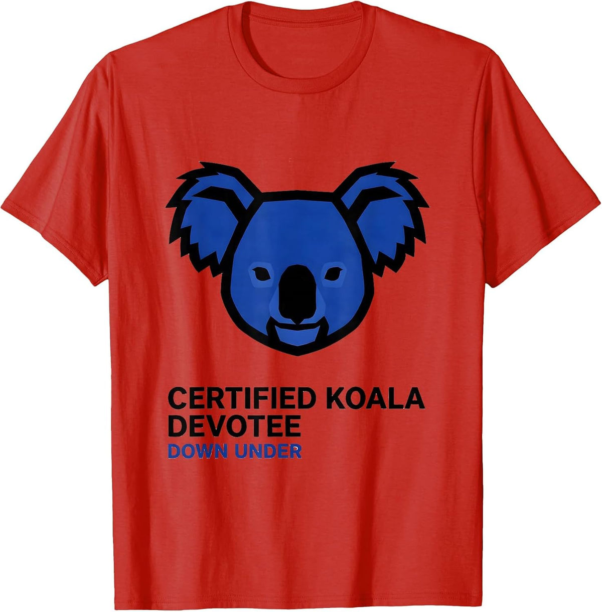 Men's Certified Koala Devotee Down Under Australian Wildlife T-Shirt - Red