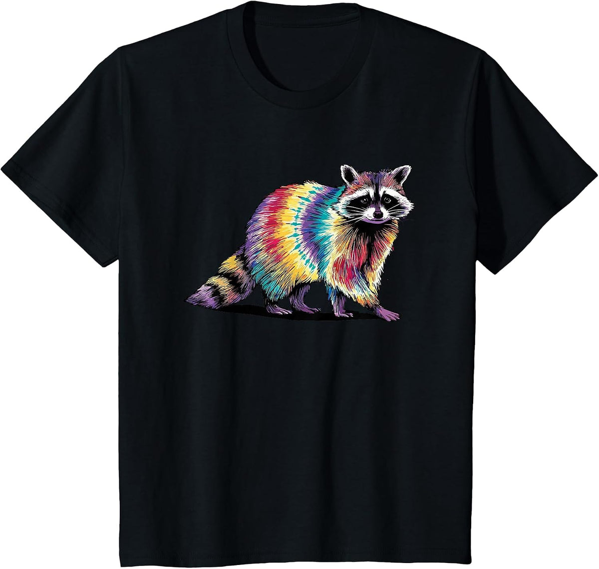 Tie Dye Art Raccoon Trash Panda Raccoons T-Shirt - Black