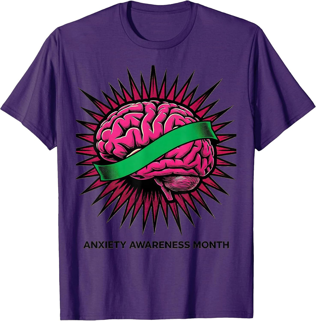 Anxiety Awareness Month Mental Health Design T-Shirt - Purple