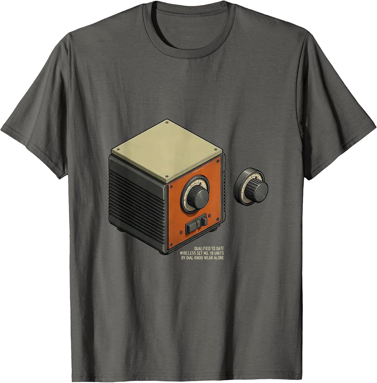 Qualified To Date Wireless Set WWII History Buff T-Shirt - Asphalt Grey
