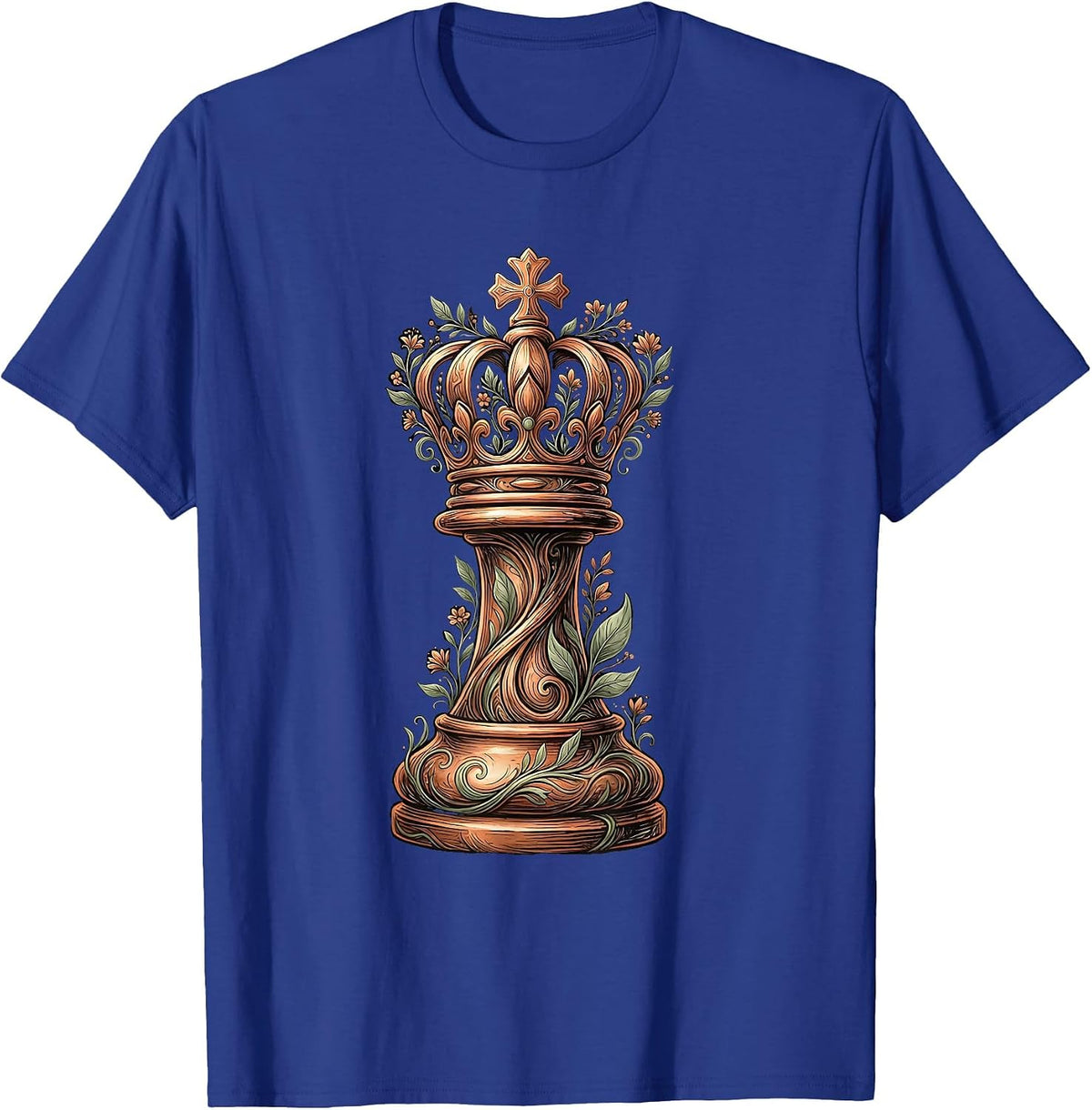 Men's Chess King Standing After Battle Graphic T-Shirt - Royal Blue