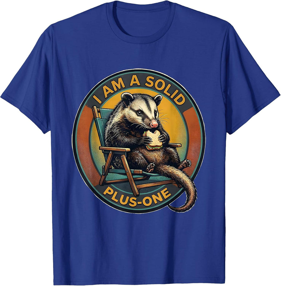 I Am A Solid Plus-One Funny Opossum Meme Possum Lover Humor T-Shirt - Royal Blue