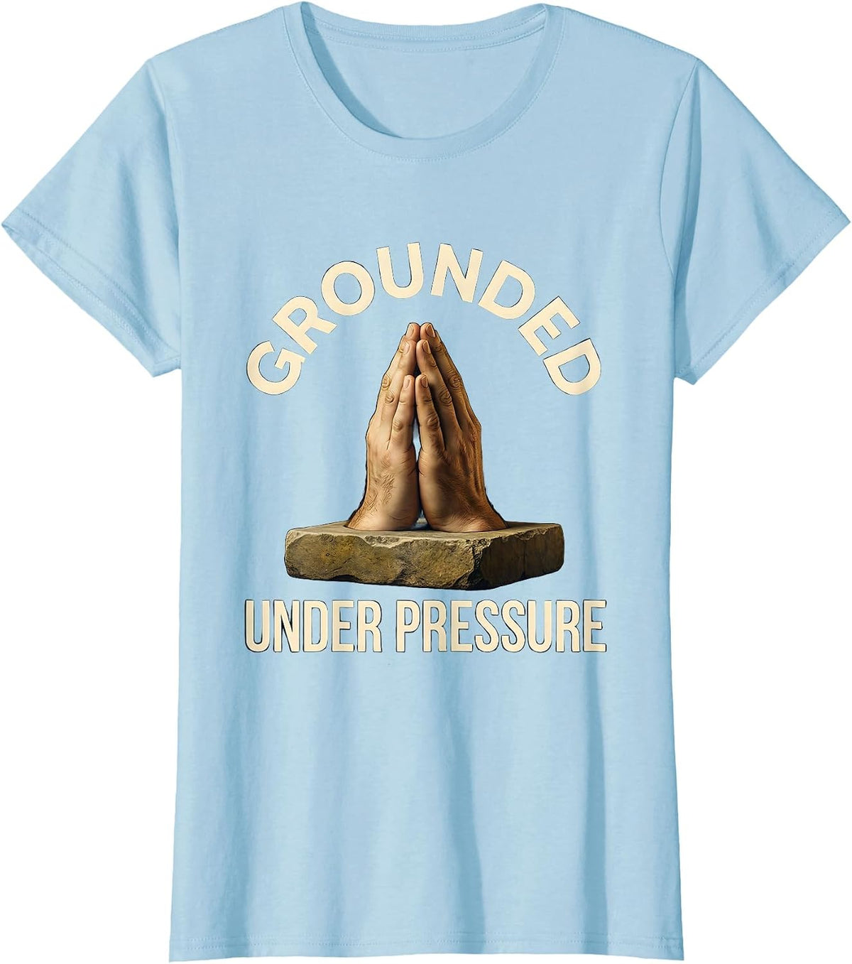 Women's Grounded Under Pressure Anxiety Awareness Design T-Shirt - Baby Blue
