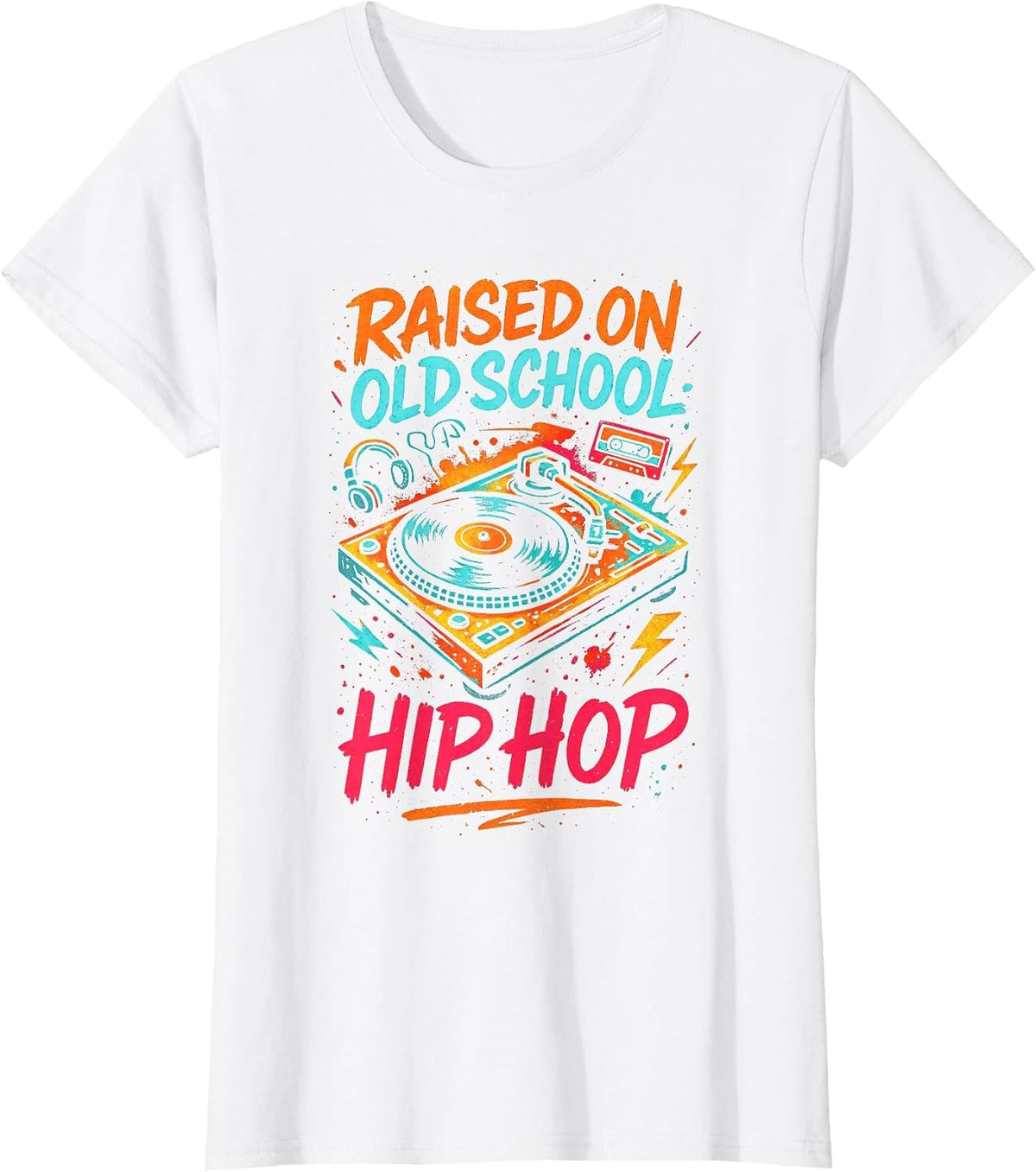 Raised On Old School Hip Hop - Hiphop Rapper T-Shirt - White