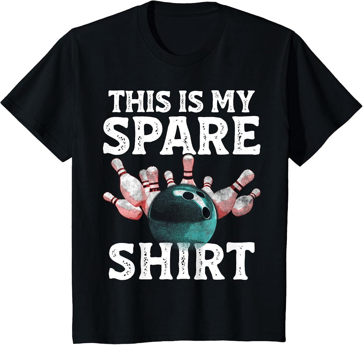 Vintage Funny Bowling Team This is My Spare Shirt Bowler T-Shirt - Black