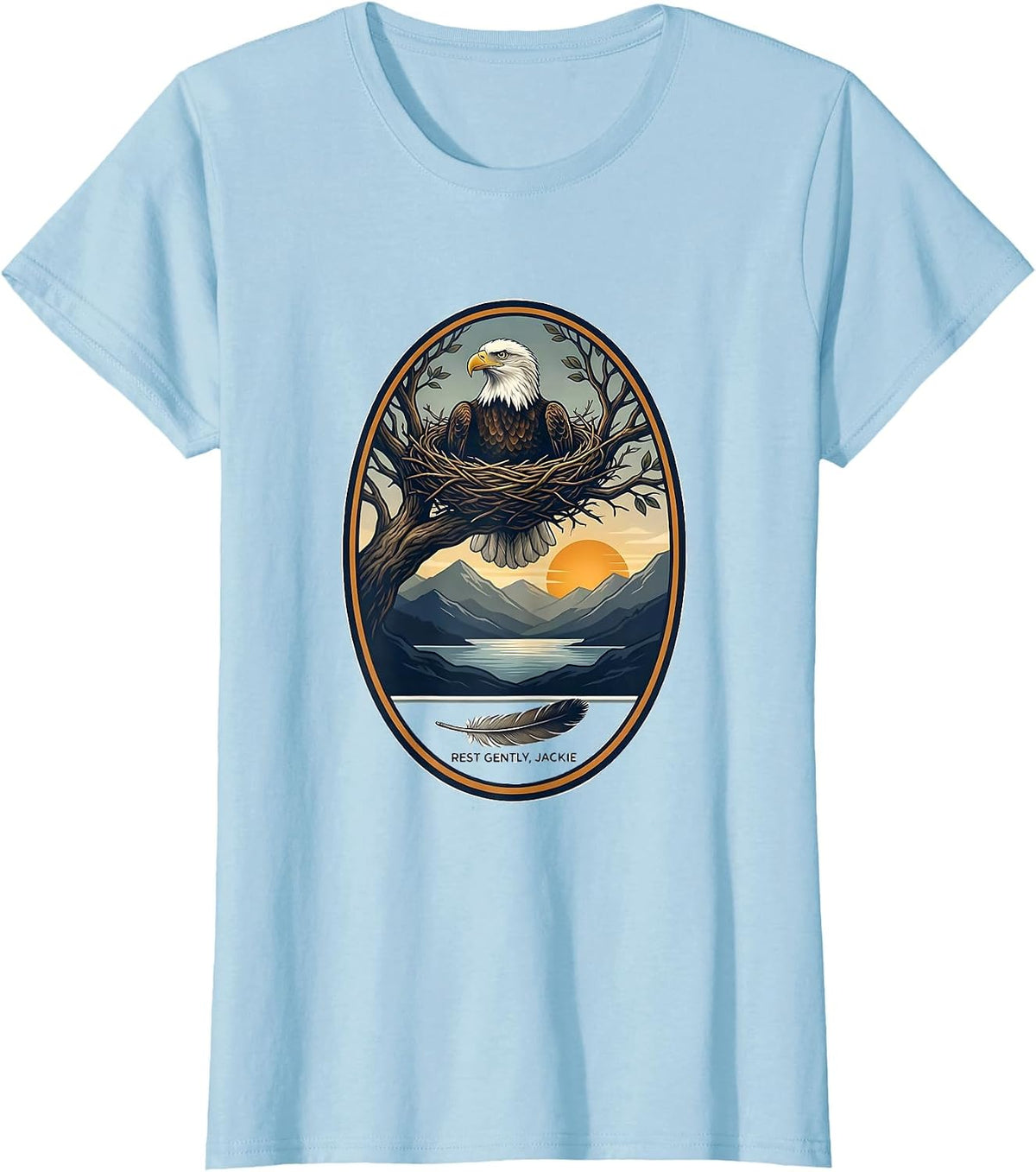 Rest Gently Jackie Eagle Memorial Tribute Big Bear Lake T-Shirt - Baby Blue