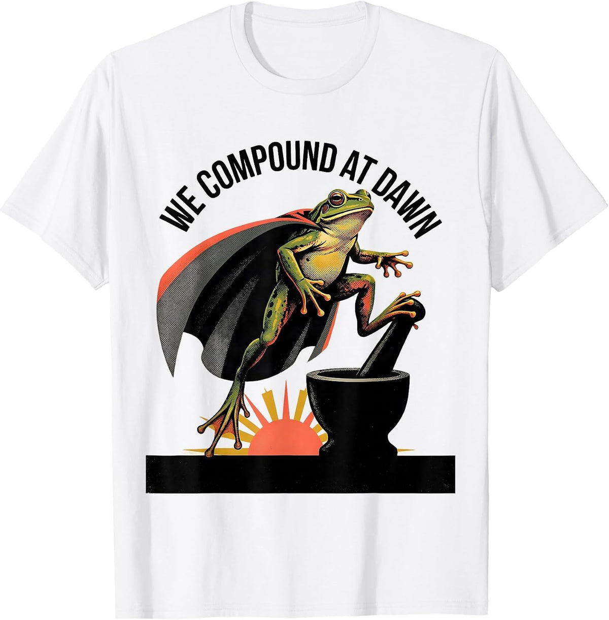 Men's We Compound At Dawn Funny Frog Teacher Profession Humor T-Shirt - White