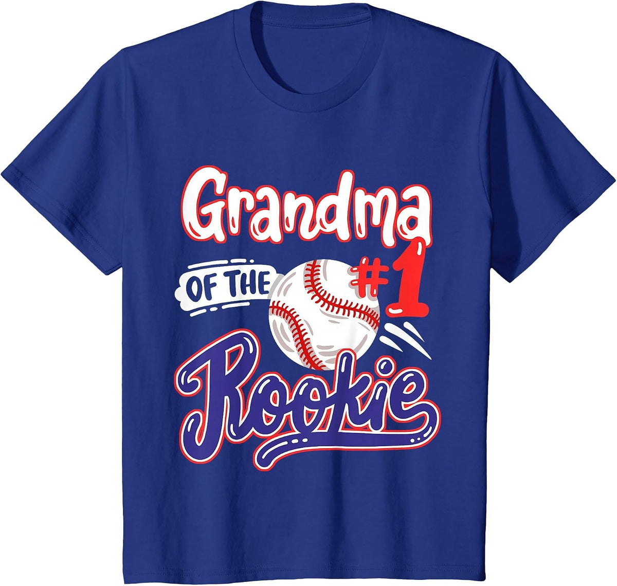 Grandma of Rookie 1st Baseball Birthday Party T-Shirt - Royal Blue