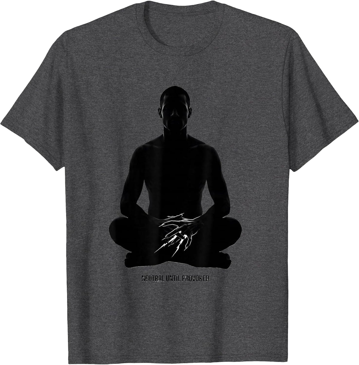 Men's Neutral Until Provoked Chaotic Neutral Roleplaying Humor T-Shirt - Dark Heather Grey