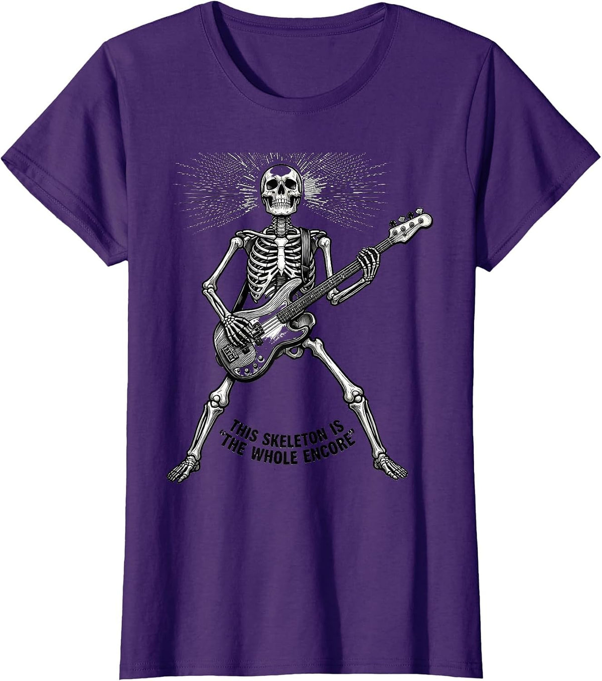 Women's This Skeleton Is The Whole Encore Punk Rock Skeleton Skull T-Shirt - Purple