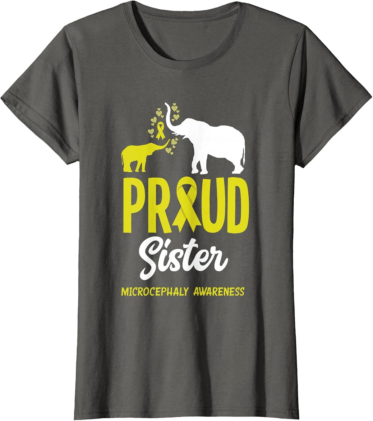 Proud Sister of A Microcephaly Warrior Microcephaly T-Shirt - Asphalt Grey