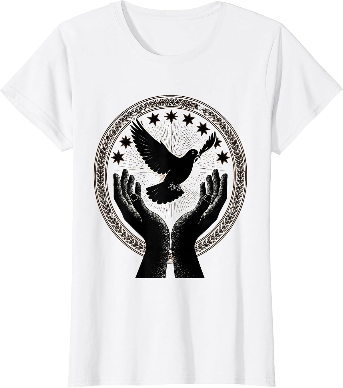 Virgo Dove Release Astrology Illustration T-Shirt - White