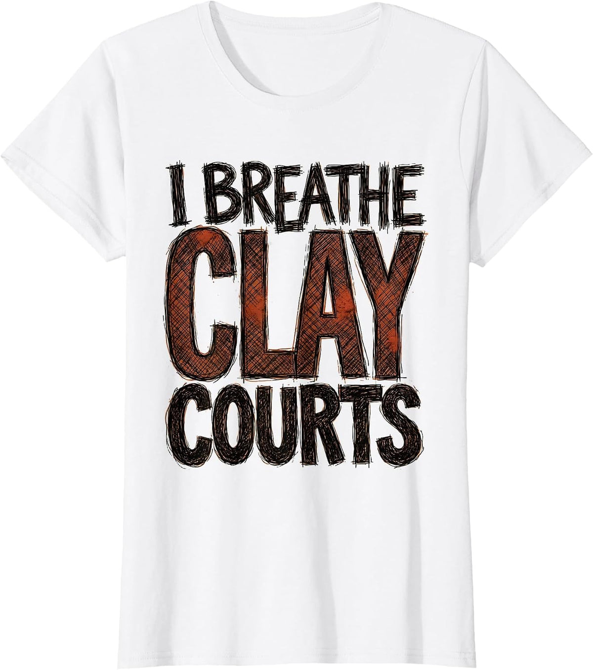 I Breathe Clay Courts Tennis Design T-Shirt - White