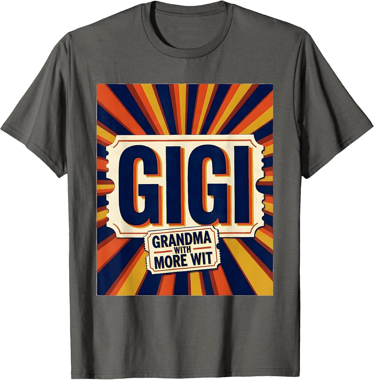 Men's Gigi Grandma With More Wit Funny Grandmother Gift T-Shirt - Asphalt Grey