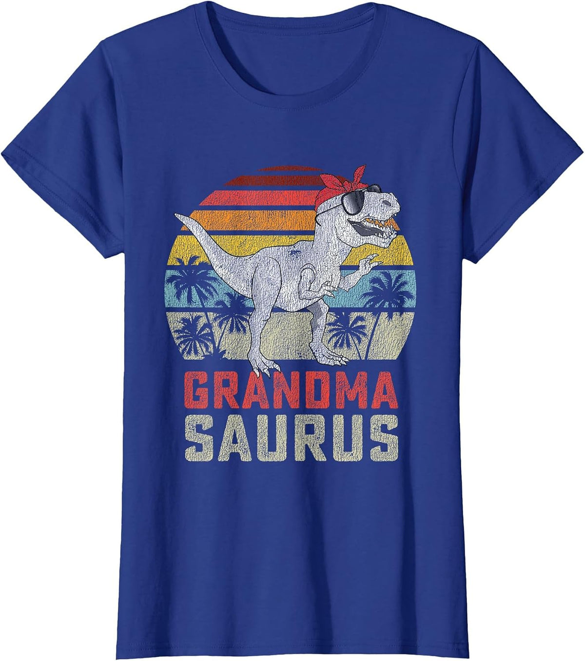 Grandmasaurus T Rex Dinosaur Grandma Saurus Family Matching T-Shirt - Royal Blue