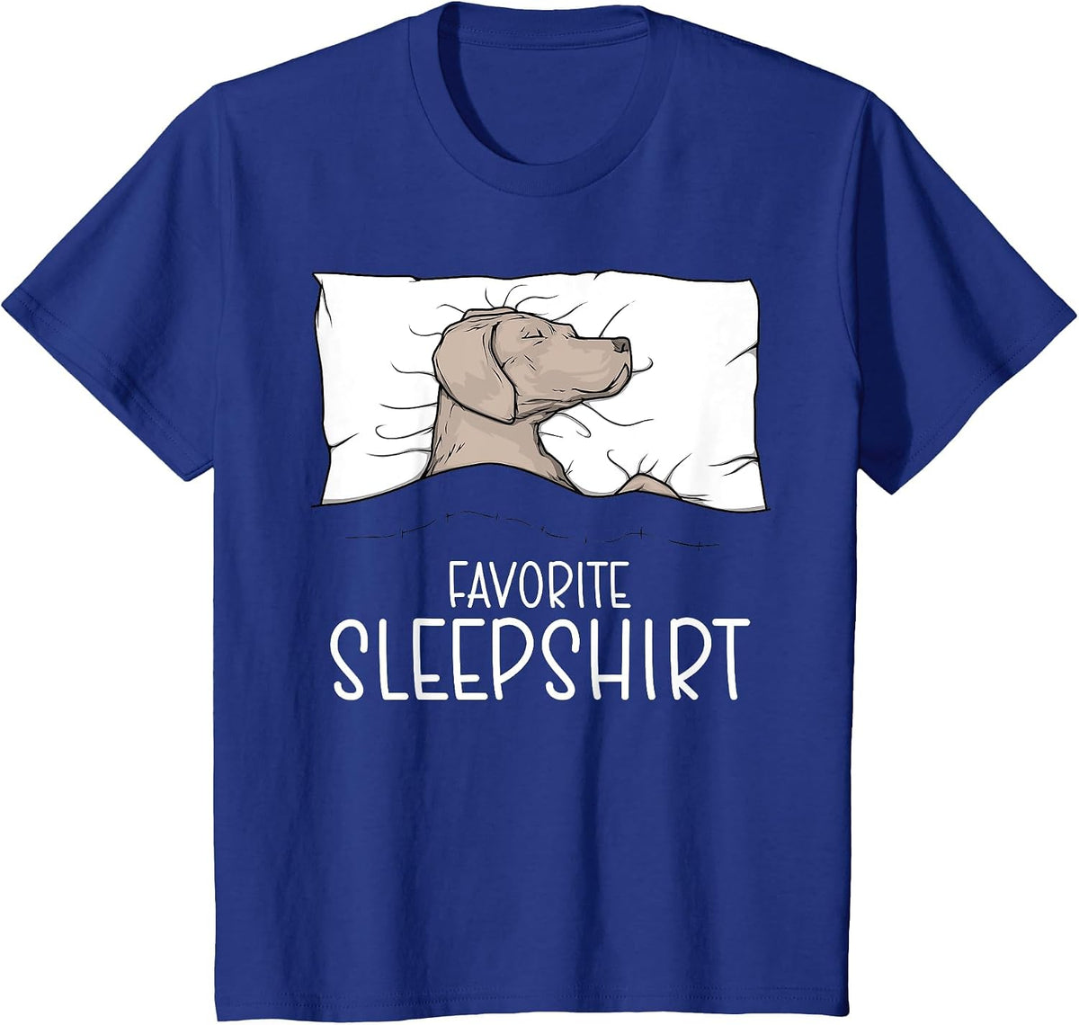 Favorite Sleepshirt Weimaraner Dog Napping Weimaraner Pajama T-Shirt - Royal Blue