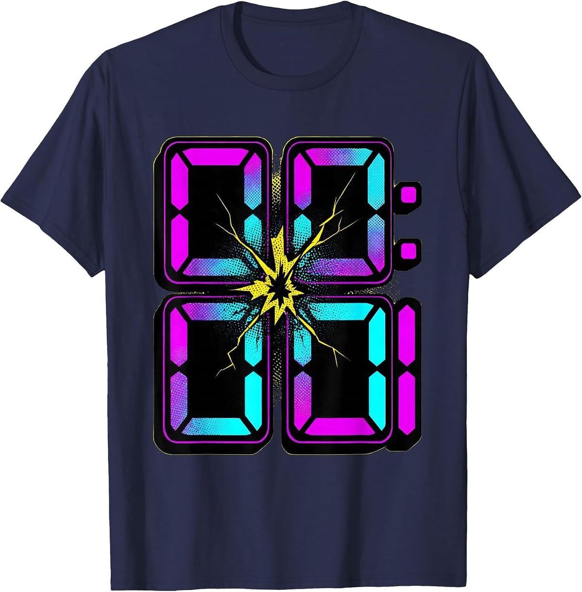 Men's Y2K Millennium Countdown Clock One Second T-Shirt - Navy Blue